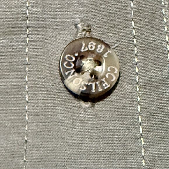 CC Filson Men’s Large 12014 OG Otter Green Cotton Twill Field Work Shirt EUC - Picture 8 of 10